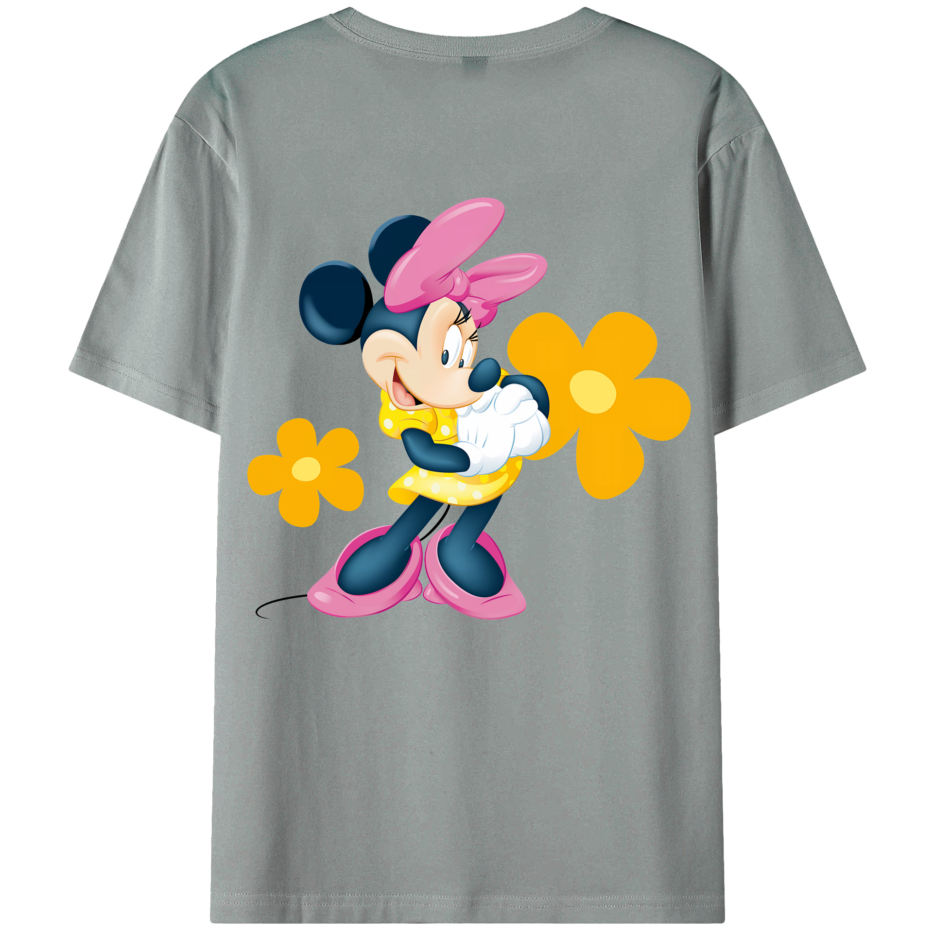 （画像用） ミッキーマウス Mickey Mouse 綿100％ メンズ半袖Tシャツ（バックプリント） 通気性